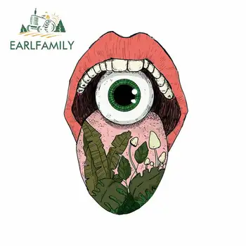 

EARLFAMILY 13cm x 8.8cm Eyeball In The Mouth 3D Car Stickers Window Bumper Rear Windshield Waterproof Vinyl Decal Decoration