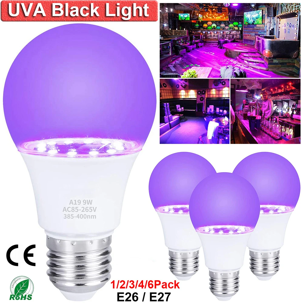 Pennenvriend Grondig verloving E26 E27 UV Blacklight Bulb LED Lamp Night Light For Club Aquarium Party 9W  395 400nm D40|LED Bulbs & Tubes| - AliExpress