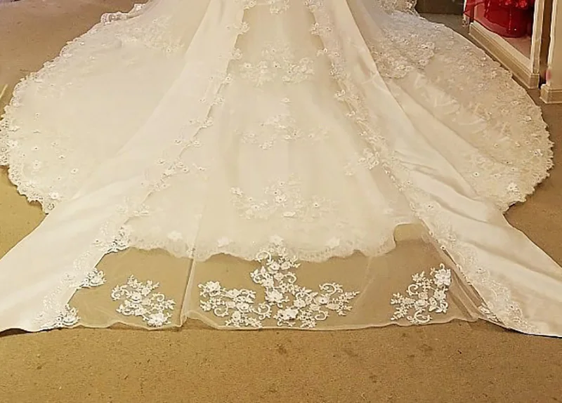 LS65789 кружевное нарядное платье Короткие рукава корсета Кристалл бальный наряд Роскошные торжественное платье с длинным шлейфом цвета