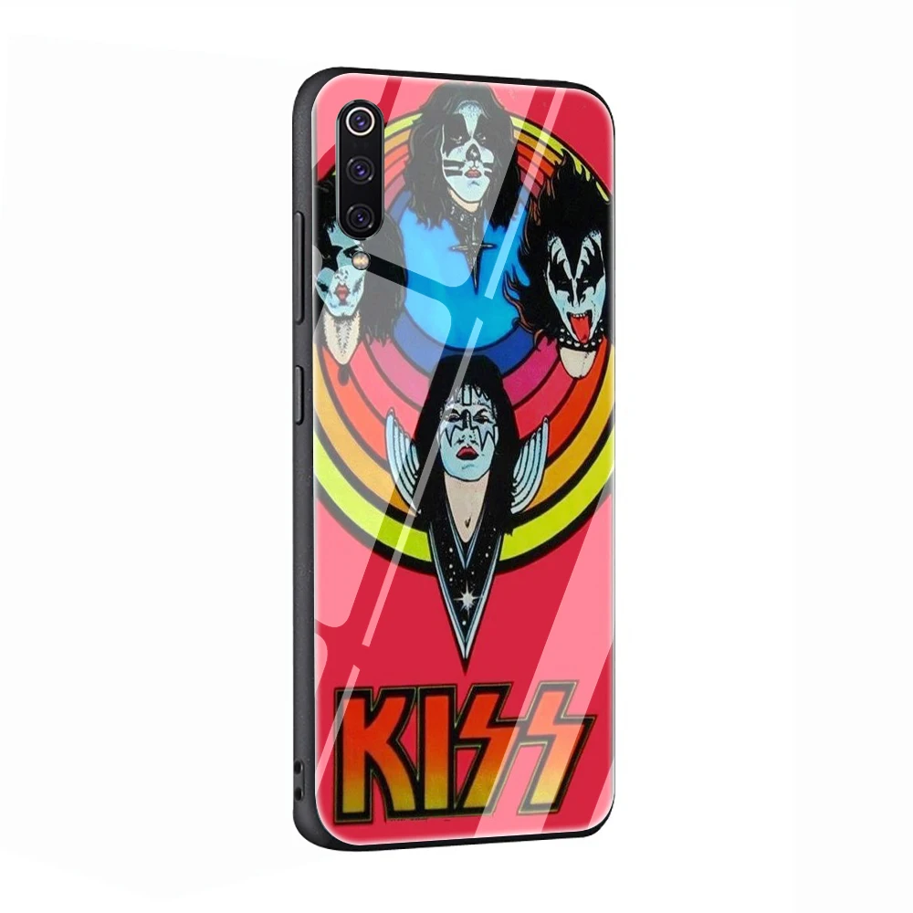 EWAU рок-группы "Kiss" Стекло чехол для телефона для Xiao mi 4X 6A Note5 6 7 pro mi 5X6X8 9 A1 A2