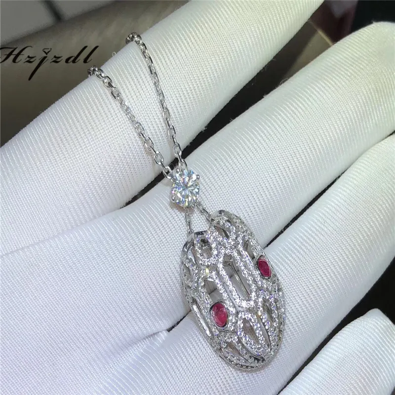 18k золото D VVS Moissanite бриллиантовое ожерелье Подвеска для женщин
