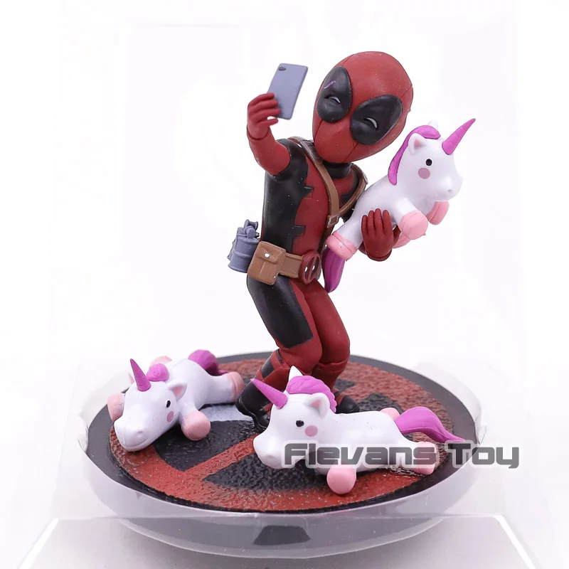 Q Fig Marvel Deadpool Unicornselfie ПВХ фигурка Коллекционная модель игрушка кукла для украшения