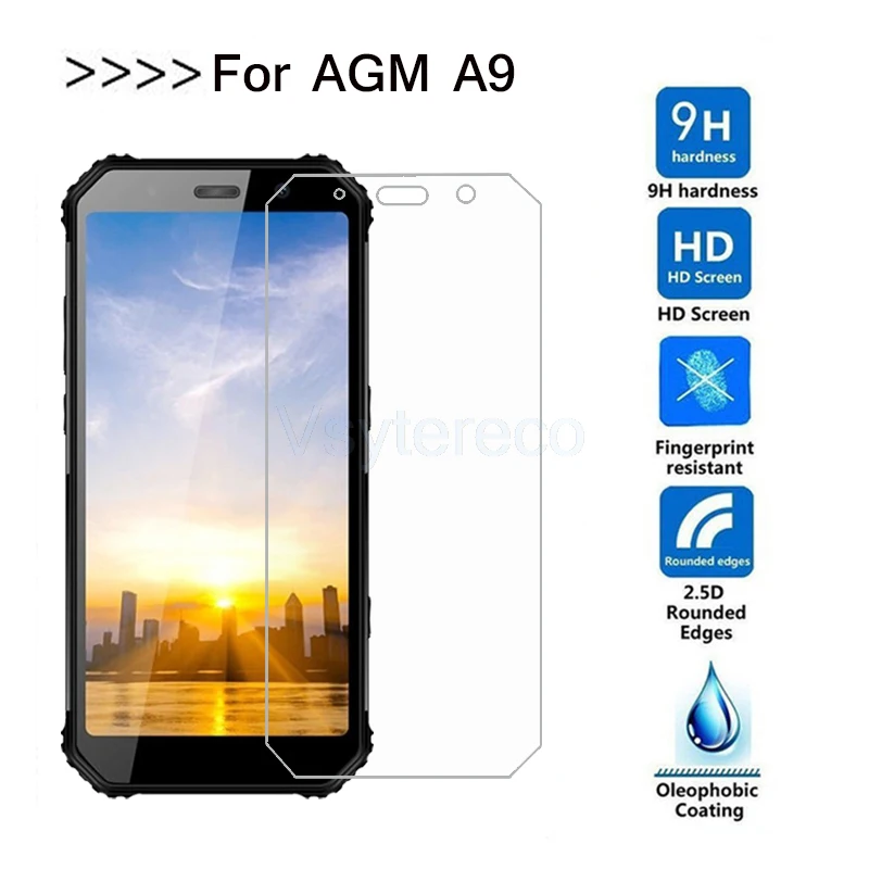 Закаленное стекло для защиты экрана AGM A9 H1 9 H 2.5D прозрачная ультратонкая защитная