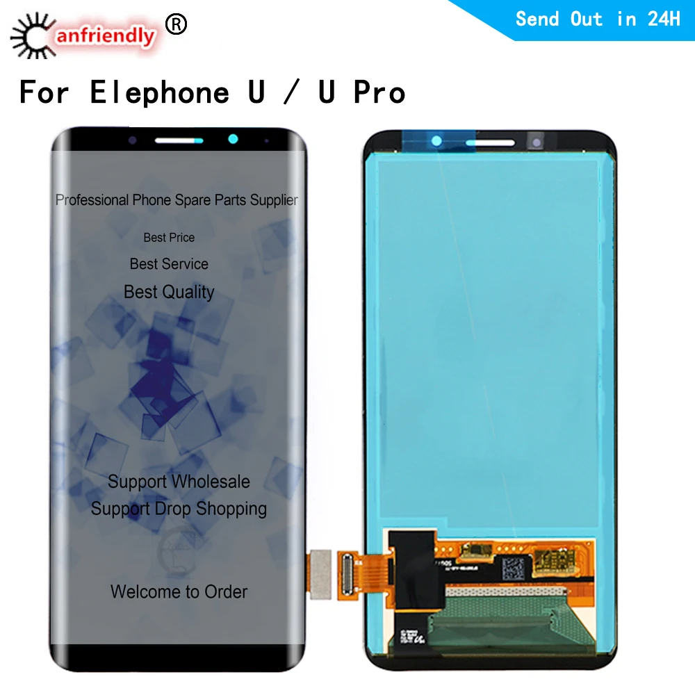 

2160X1080 For Elephone U / U pro LCD Display + Touch Screen Digitizer Assembly Replacement Glass Panel For Elephone Upro lcds