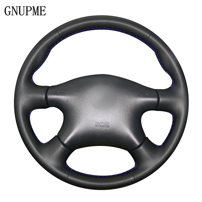 

Black Artificial Leather Car Steering Wheel Covers Wrap for Nissan Almera N16 Pathfinder Primera Paladin X-Trail Renault
