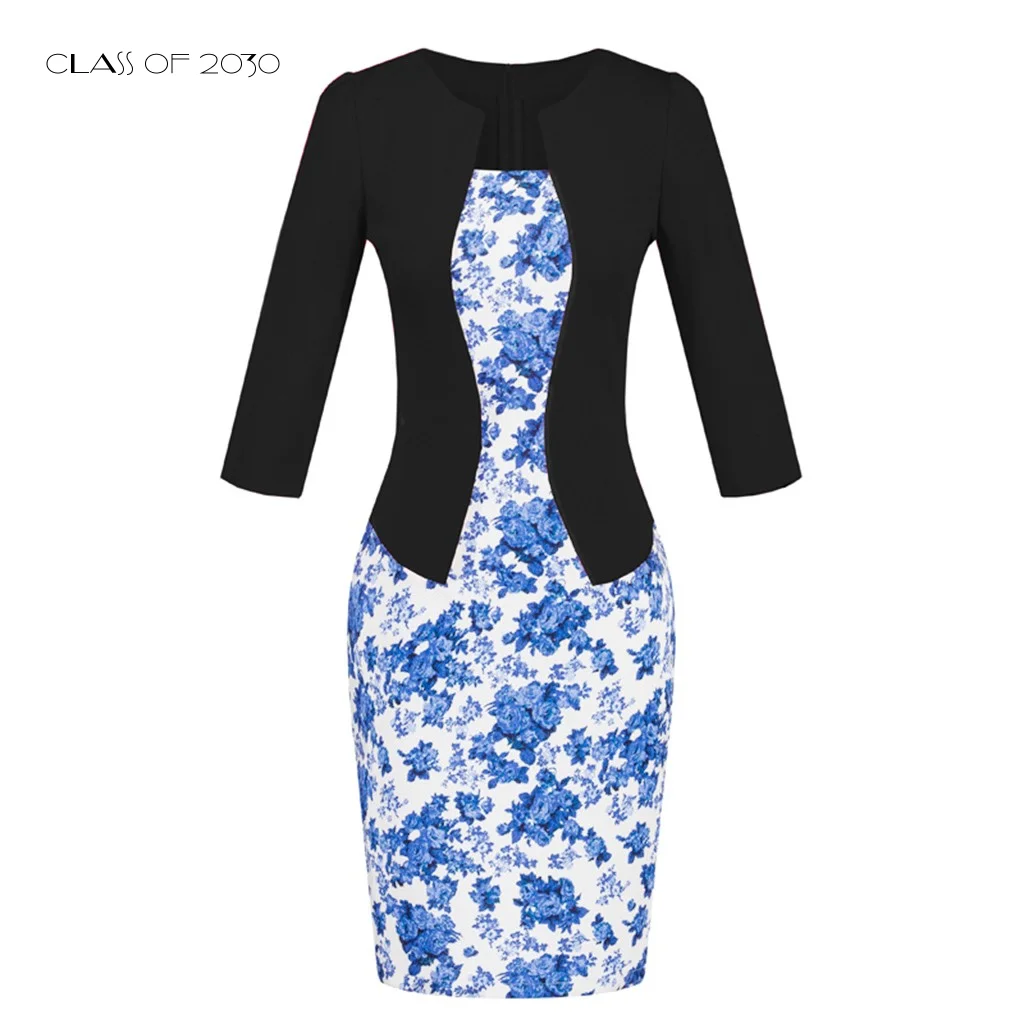 Осеннее модное платье Для Женщин Colorblock (цветовой блок) в клетку одежда для работы