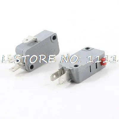 

250VAC 16A SPDT 1NO 1NC 3P Red Momentary Pushbutton Limit Microswitch 2pcs