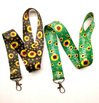 

New sunflower Neck Strap Lanyards Badge Holder Rope Pendant Key Chain Accessories