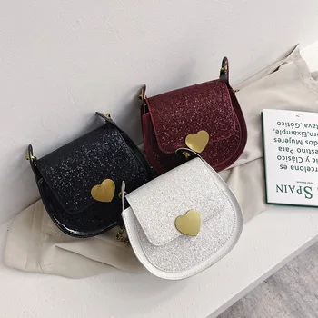 

Net red texture sequin bag female 2020 new patent leather messenger saddle bag fashion wild shoulder messenger bag