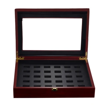 

New Fashion Heavy Ring Display Box Wood Jewelry Storage Case with Metal Lock