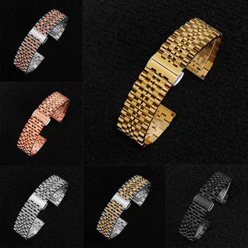 

18/20/22mmWatch Band Push Button Hidden Clasp Stainless Steel Bracelet Wristband Wristwatch Strap Replacement Accessories