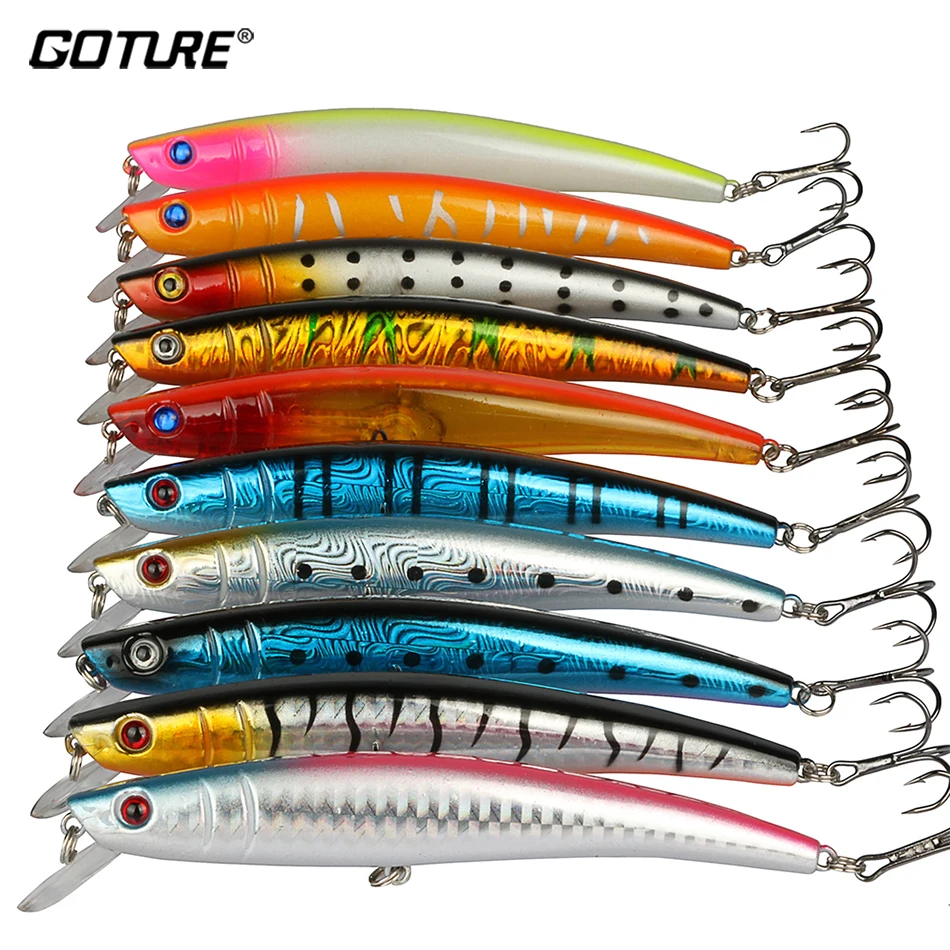 

10pcs Goture Fishing Lure Minnow China Multi-color Artificial Bait Carp Fishing Hard Lure 14.5cm/11.2g