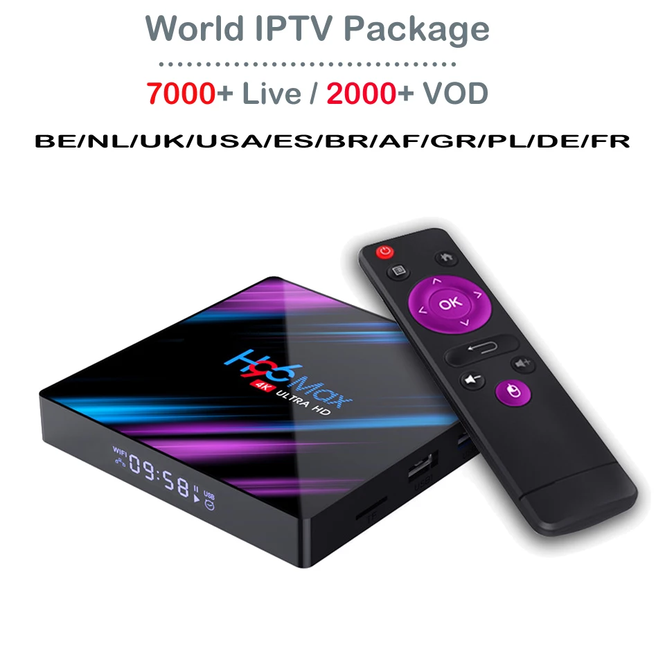 

Full Netherlands Europe IPTV Box 4GB 32GB RK3318 Greek Brazilian England USA Deutschland Belgium World IP TV Channels UK M3U
