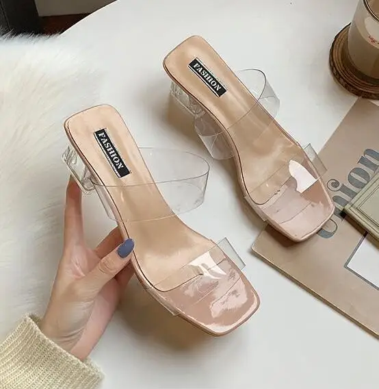 clear jelly heels