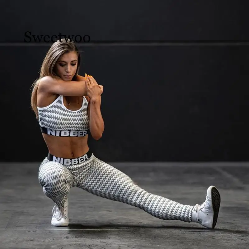 Женский спортивный костюм для йоги комплект из 2 предметов бюстгальтер и штаны с