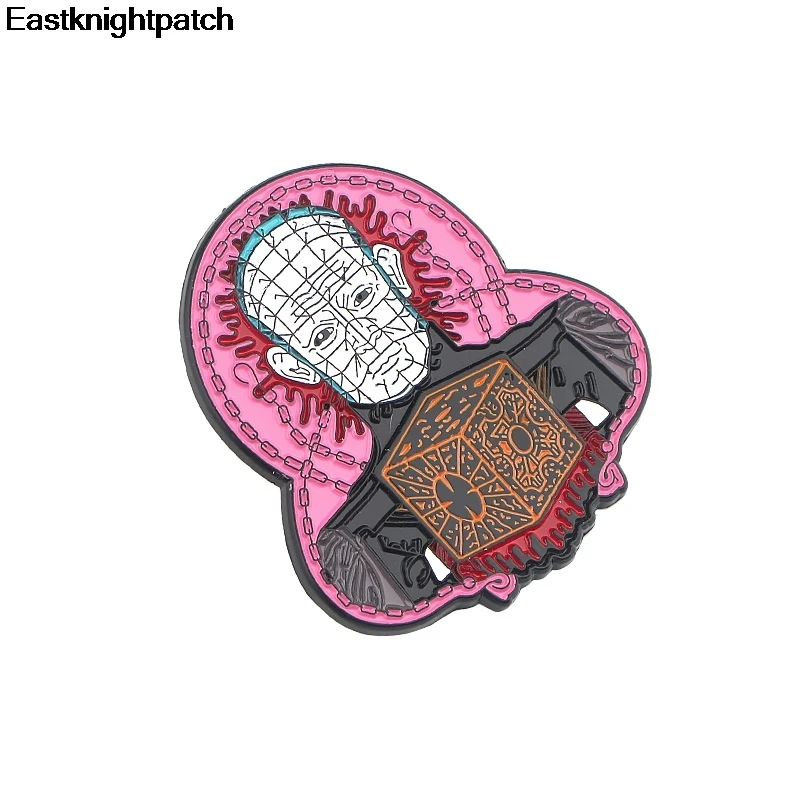 12 шт./лот Hellraiser булавки ужасов для рубашки одежда рюкзак броши для обуви diy украшения для пар ювелирных изделий ремесло поставки E0902