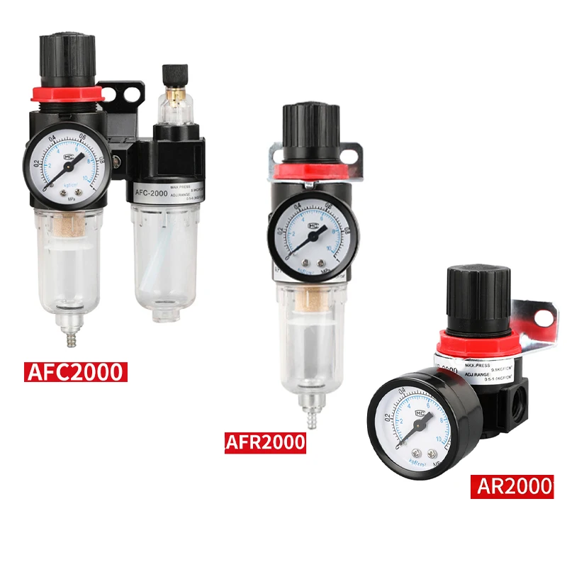 

Various pneumatic air source processors AFC2000+AL2000 1/4 thread air compressor oil-water separator filter regulator trap valve