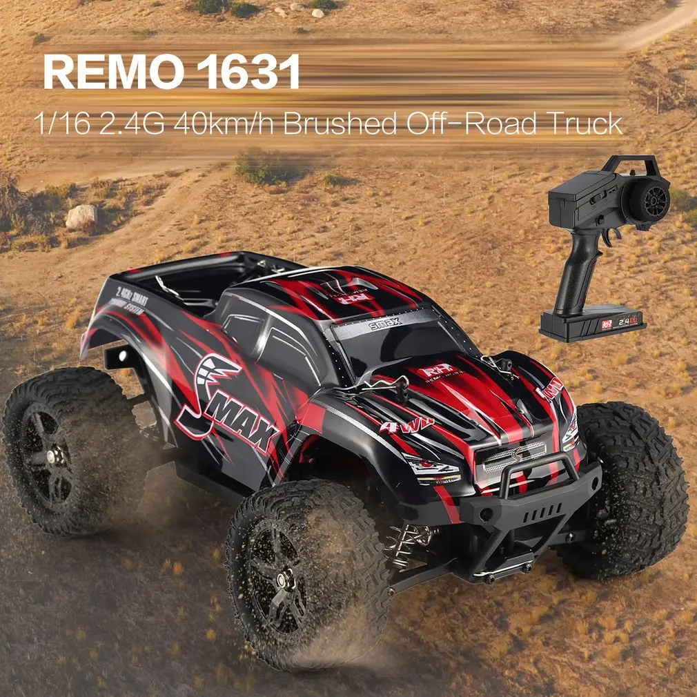 REMO 1631 1/16 Масштаб 2,4 г 40 км/ч высокая скорость 4WD матовый внедорожный грузовик большие колеса Bigfoot SMAX RC Автомобиль Дистанционное управление детский подарок