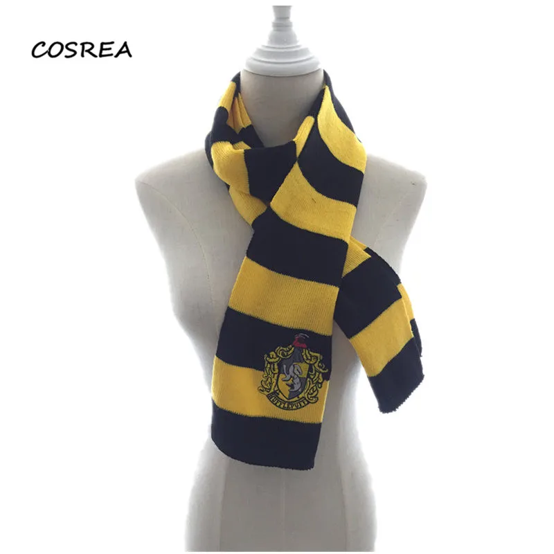 Hufflepuff Гриффиндор Слизерин Hufflepuff Ravenclaw шарфы кепки шарф шляпа галстук взрослый Косплей Костюм Шейный Платок для мужчин женщин мальчиков - Цвет: Hufflepuff