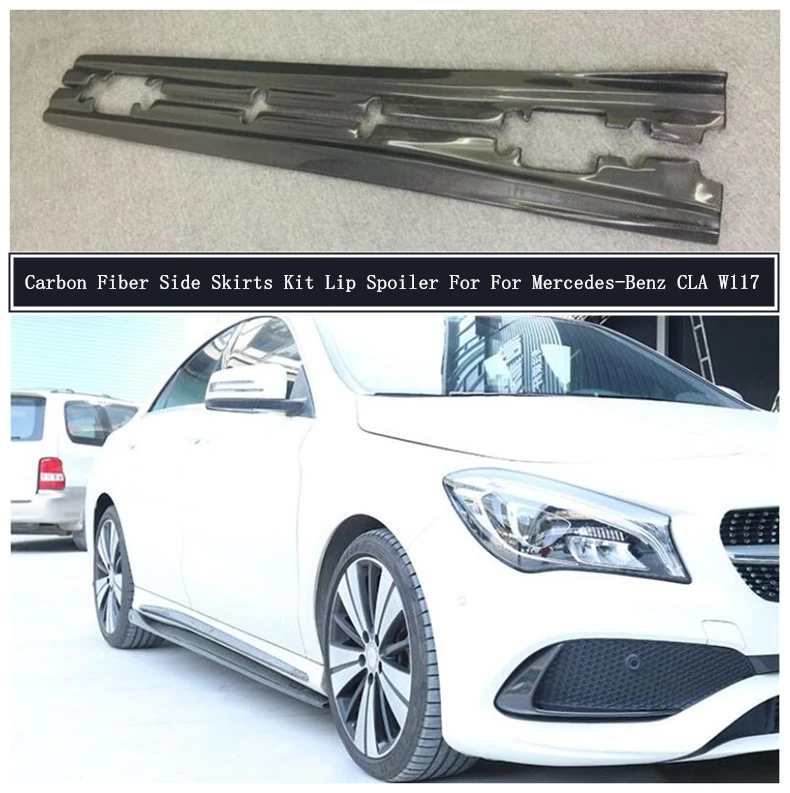 Комплект боковых юбки из углеродного волокна спойлер для отделки губ Mercedes-Benz CLA