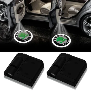 

2pcs wireless Led car door welcome Laser projector Logo ghost shadow lights For Skodas superb 2009-2015 Octvia Octavia 2004-2008