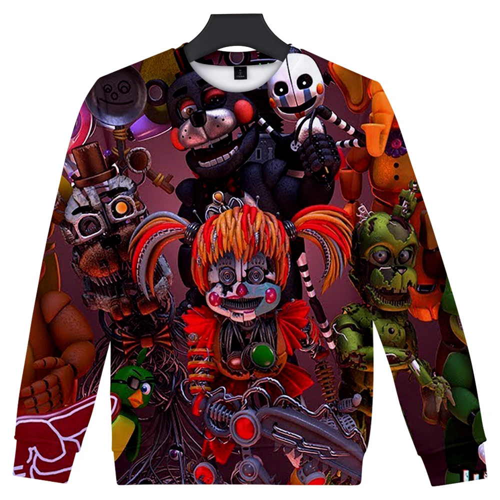 Толстовки Five Nights at Freddy; сезон осень-зима; модные толстовки с длинными рукавами и 3D принтом; пуловер; повседневная верхняя одежда; толстовки Five Nights