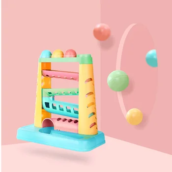 

For Kids Easy Grip Party Early Education Birthday Gift Unisex Hand Eye Coordination With 4 Balls Home Pound A Ball Toy Learning