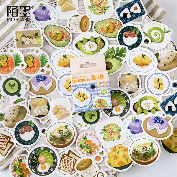 1 Box Cute Stationery Stickers Scrapbooking Diary Kawaii Coffee Plant Stickers Diy Vintage Decorative Stickers School Supplies S0006-6