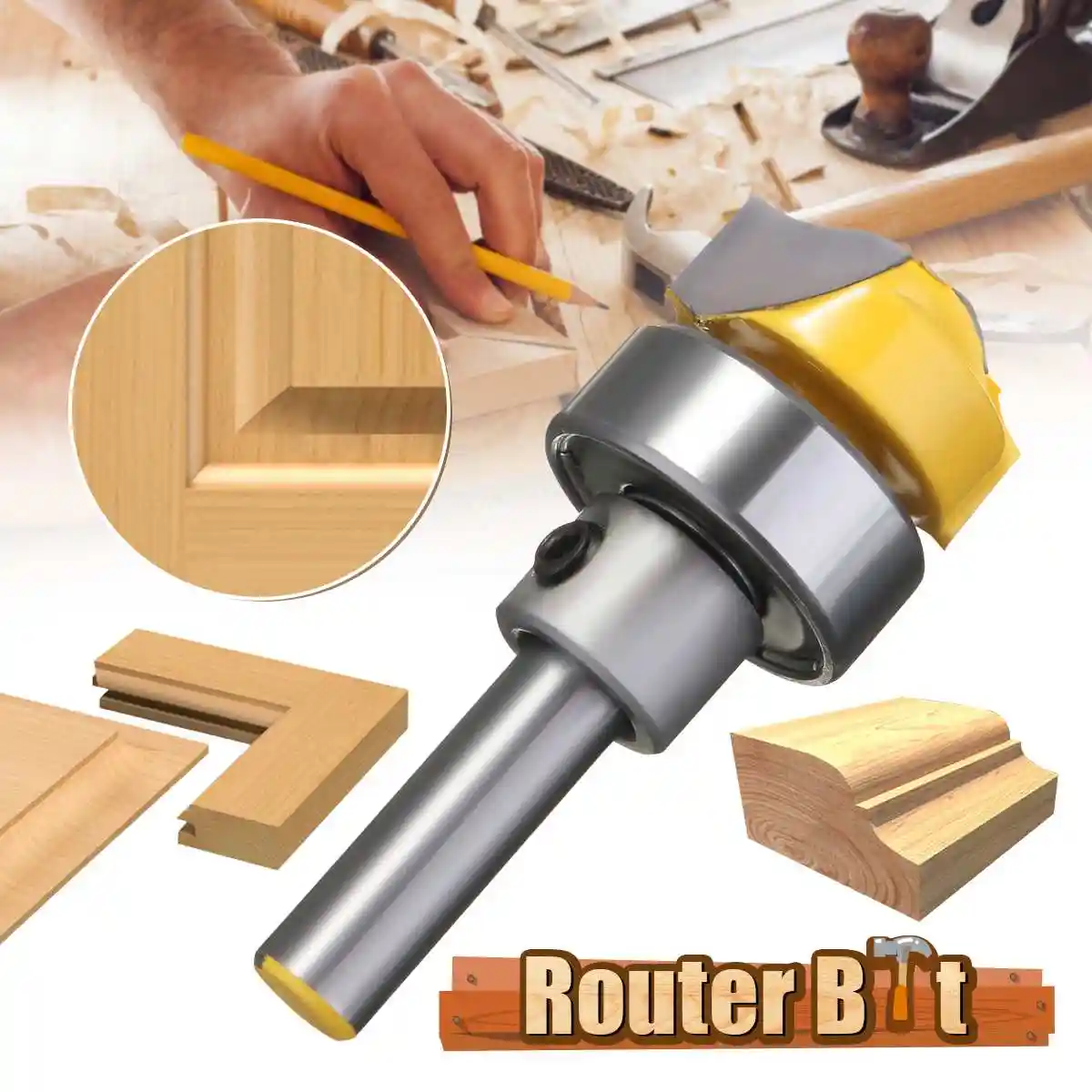 1//4/" X 1//4/" menuiserie double Flûtes Straight Router Bit Cutter 2pcs