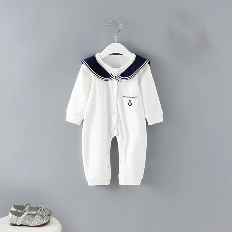 

Baby Clothes 2019 England Style Infant Rompers Jumpsuit Outfits New Girls Boys Clothes 0-2Y