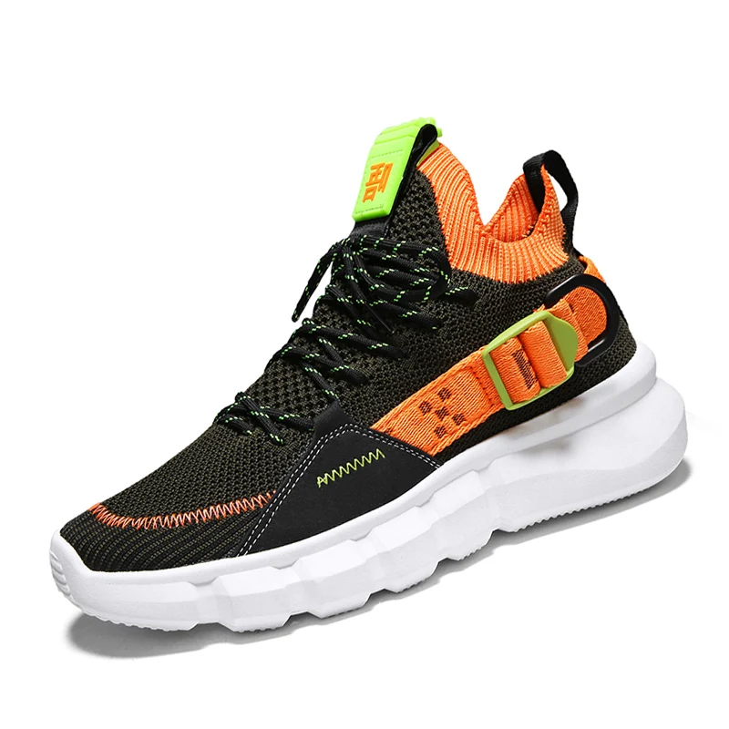 

LOOZYKIT Brand Men Shoes Sneakers Flats Mesh Slip on Breathable Fly-knit Casual Trainers Krasovki Walking Sneakers Male Shoes