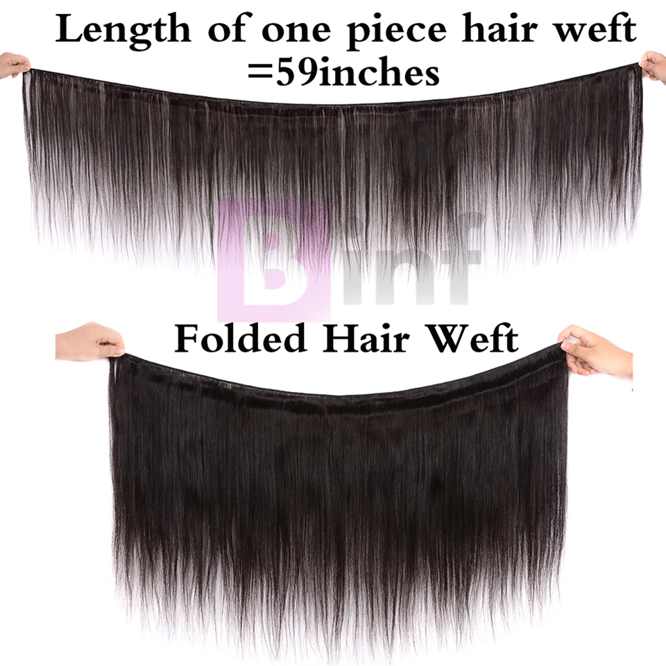 BINF индийские прямые волосы 4 пучка с закрытием 100% человеческие волосы пучки с закрытием 4 "x 4" Кружева Закрытие не Реми Цвет волос 1B