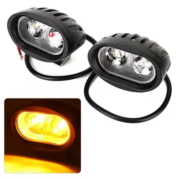 

2Pcs LED Stop Beam Work Light Bar Driving Fog Lamp Fit for ATV SUV 4D 20W Yellow Light 10-30V DC