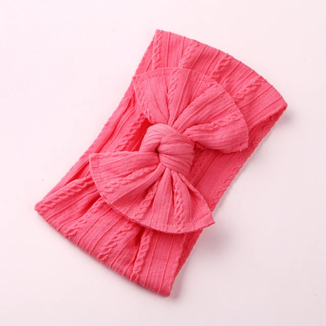 Cable Knitting Baby Girl Headband Material Nylon Bows Child Turban Newborn Baby Girl Hair Ribbon Accessories Headwear Headwraps 6