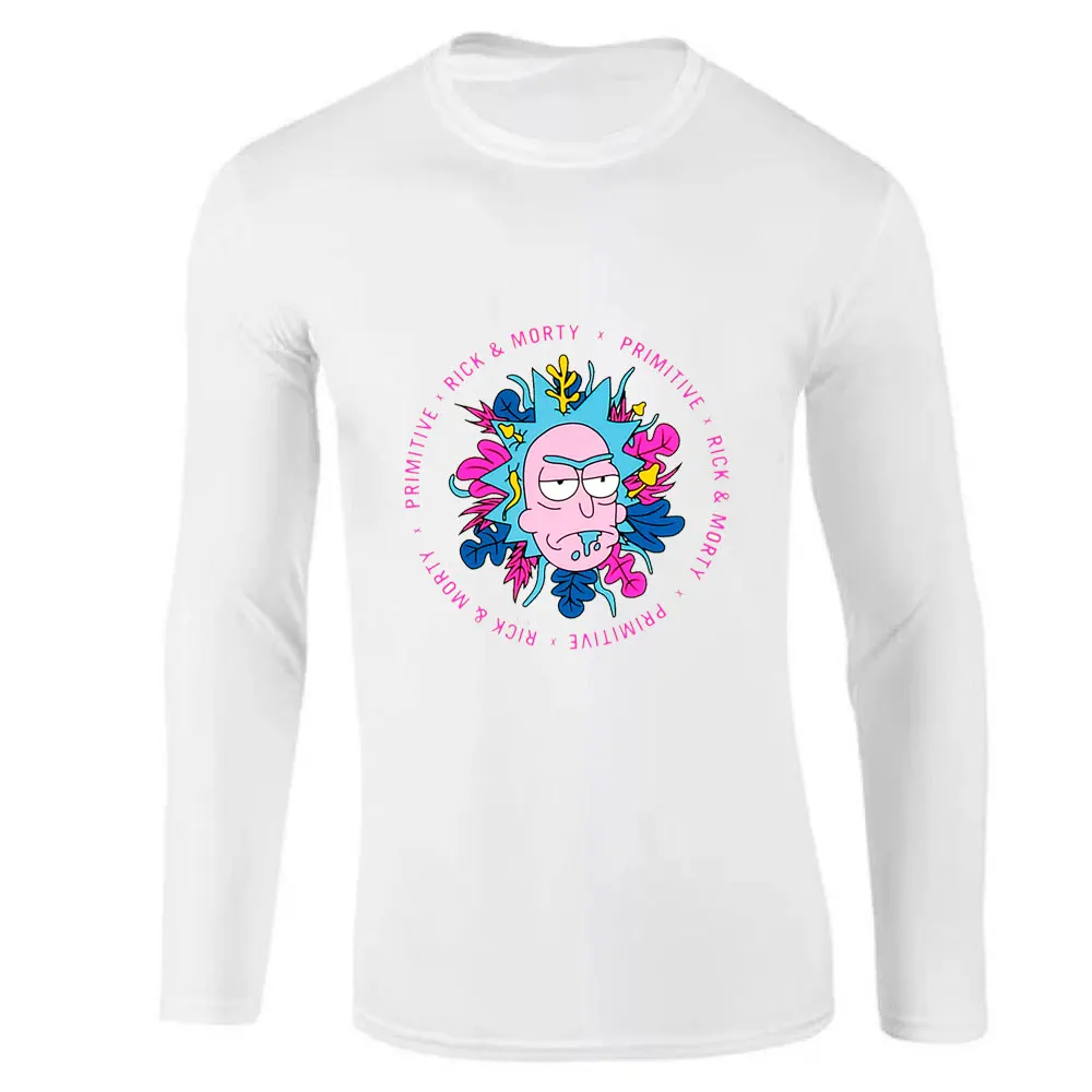 white3 Ricka and marty футболка с длинным рукавом для мужчин Rick Y marty Забавные футболки одежда Camisetas Hombre футболка модная облегающая - Цвет: white3