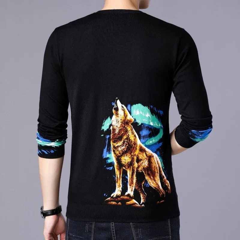 Животное Gedrukt Trui Мужская мода Trui Erkek Kazak Pull Homme Hiver Slim Fit Pull Homme Trui Heren Chompas Hombre