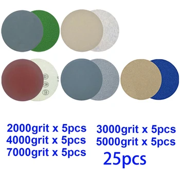 

Silicon carbide Sandpapers 25pcs Hook And Loop 2000 3000 4000 7000Grit