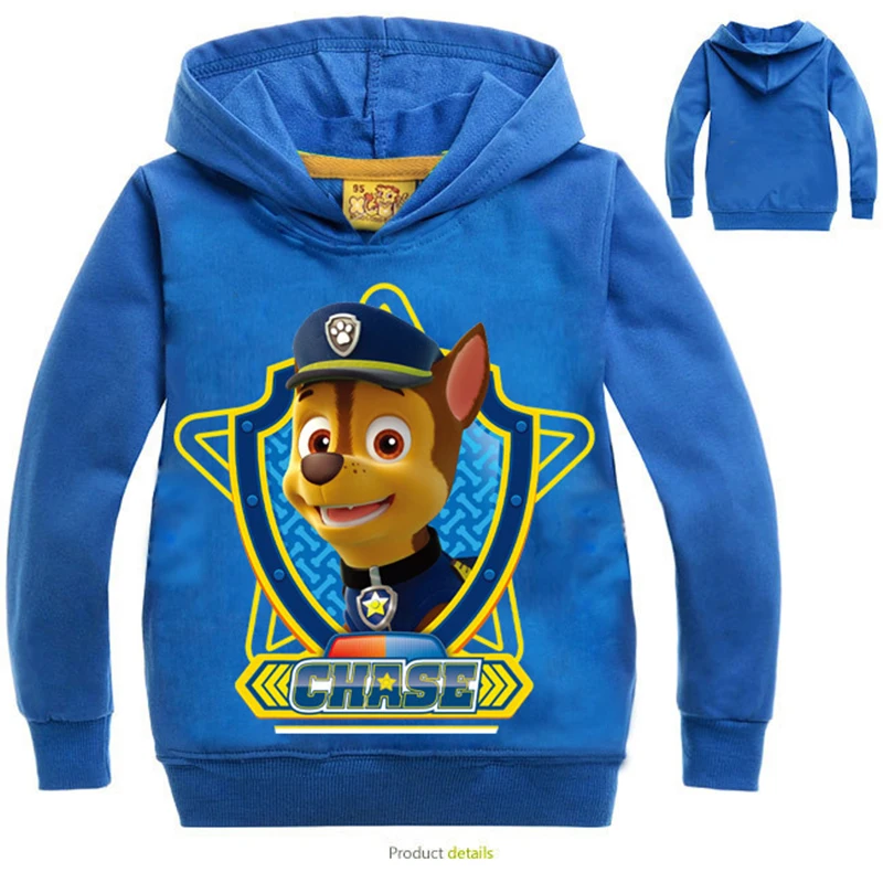 Paw Patrol Boys Cartoon Kids Long-sleeved Hooded Sweatshirt Patrulla Canina Printing Fashion Children Winter Sweat T-shirt 2S40