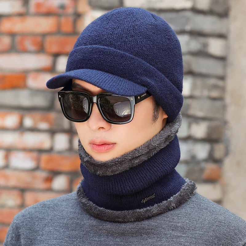Простая зимняя шапка Skullies Beanies шапки зимние шапки для мужчин женский шерстяной шарф головные уборы, Балаклава маска Knitted шапка вязаная