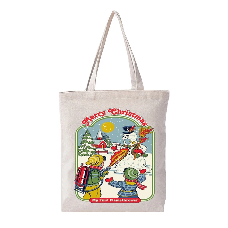 Холщовая Сумка Merry Рождество женская модная повседневная сумка на плечо с
