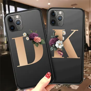 

Ottwn Flowers Letter Silicone Phone Case For iPhone 11 Pro X XR XS Max 8 7 6 6s Plus Shockproof Soft TPU Floral Back Cover Coque