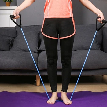 

15lbs Fitness Yoga Pull Up Rope Exercise Resistance Bands Tubes Durable TPE Workout Kit for Home Sports Waist Abdomen Exercise