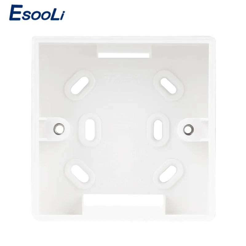 EsooLi 86X86 ПВХ утолщение распределительная коробка настенное крепление кассеты внешний монтажный ящик подходит для 86 стандартных переключателей и розеток - Цвет: White