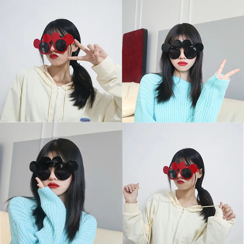 Disney Women Sunglasses Cartoon Character Anime Mickey Mouse Shape Glasses Outdoor Party Picnic Photo Girl Accessories Gift Toy guess sunglasses