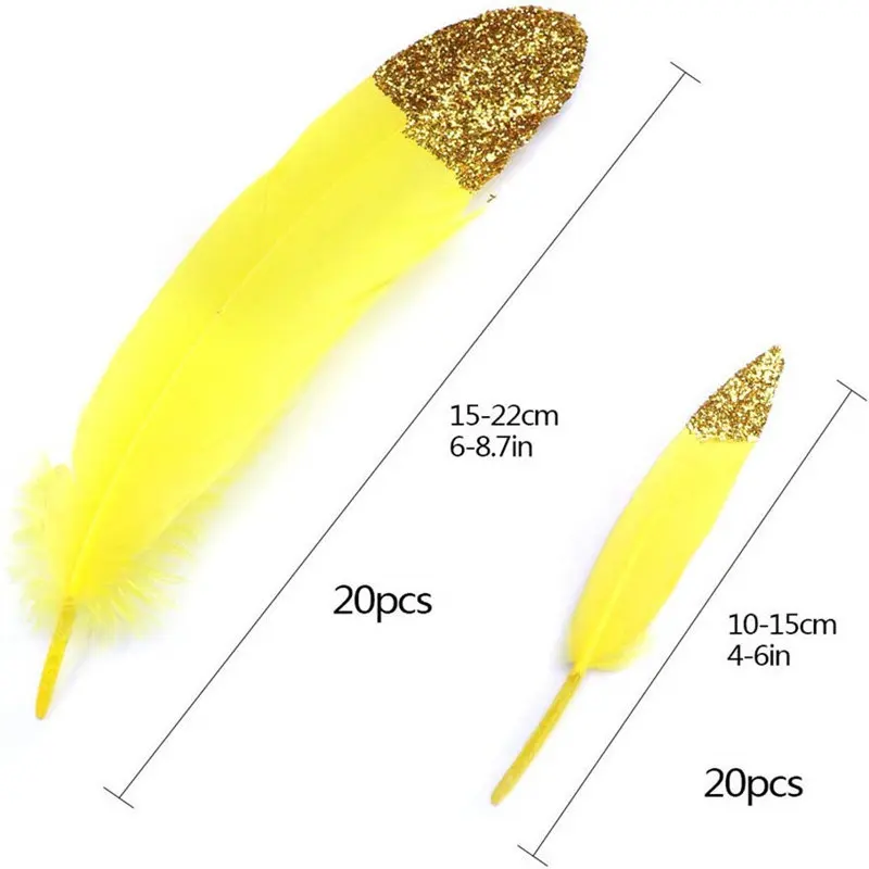Смешанные batch40 шт спрей Золотой Гусь/утка feather10-22cm DIY сценические украшения аксессуары Шлейфы ювелирных изделий перья для рукоделия