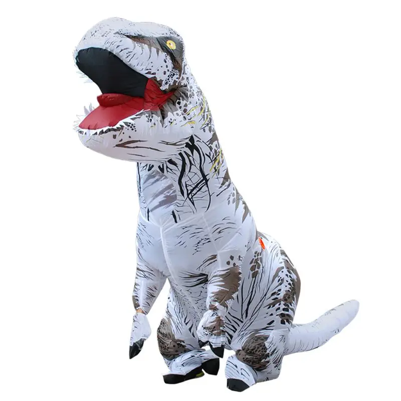 Детский Надувной Костюм для взрослых костюмы динозавров T REX, маскарадный костюм, костюмированный талисман, костюм для косплея для мужчин и женщин на Хэллоуин - Цвет: Белый