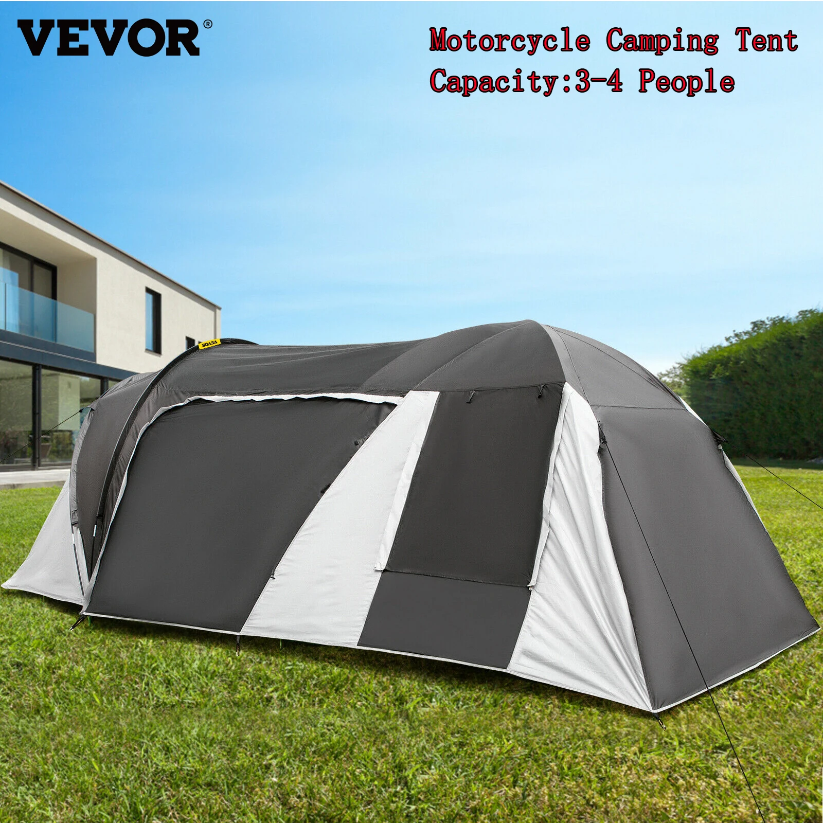VEVOR Waterproof Motorcycle Cover Camping Tent Breathable Double Layer