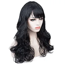  Women Lady Carnival Long Wave Curly Hair Wig Girl Birthday Party Cosplay Dress Up Accessories European Amecian Lady Roll Wig Cap 