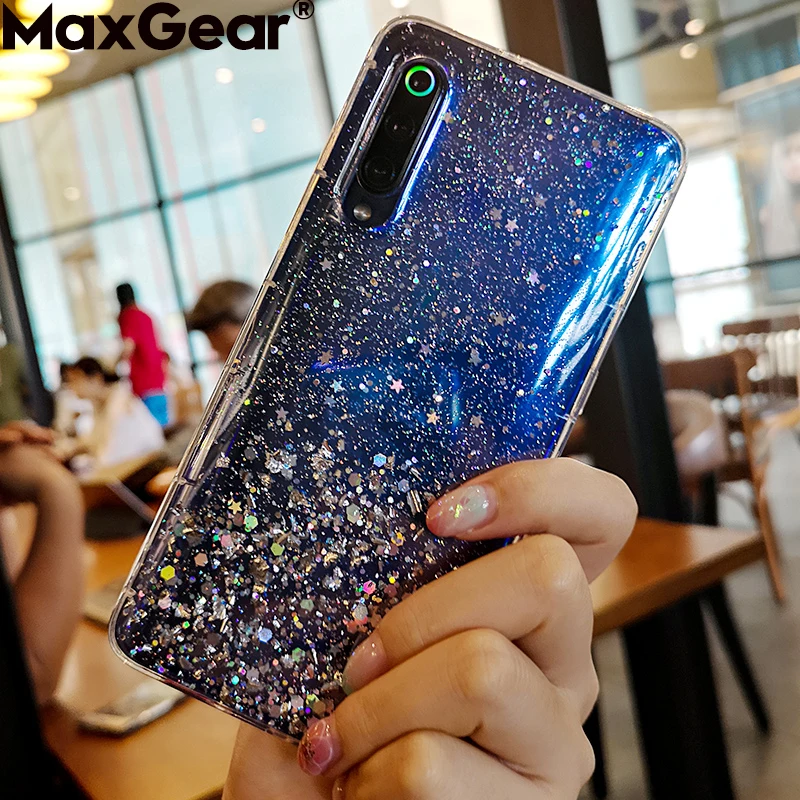 

Gradient Bling Glitter Star Clear Case For Xiaomi Mi 6 6X 9 8 SE Mi8 Lite Mi9 Explorer A2 Sequins Transparent Silicone TPU Cover
