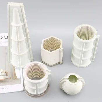 

Home use striped cylindrical candle mold multi shapes 7*9.5cm moldes de silicona soap molds making lz69b